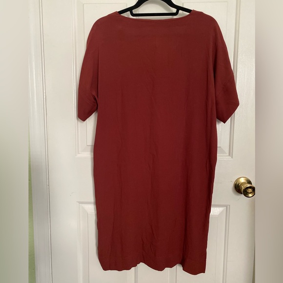 New Madewell Rust Novel Shift Rusted Burgundy Dress Medium - Picture 3 of 9